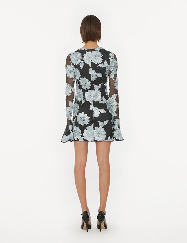 ROTATE - Flower Mesh Ls Mini Dress