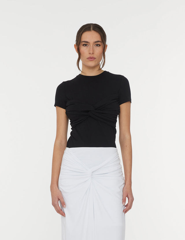 ROTATE Birger Christensen - Fitted Twisted T-Shirt