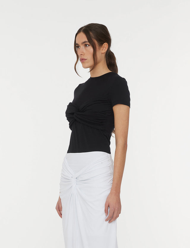 ROTATE - Fitted Twisted T-Shirt