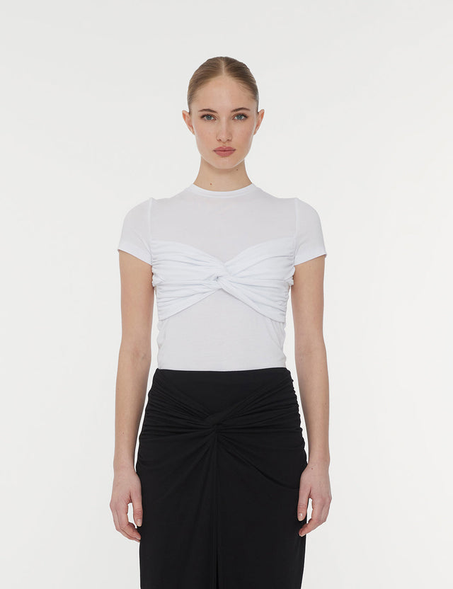 ROTATE Birger Christensen - Fitted Twisted T-shirt