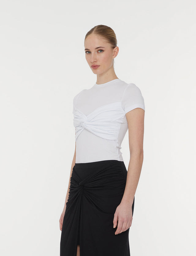 ROTATE - Fitted Twisted T-shirt