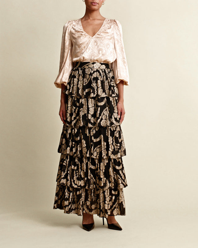 byTiMo - Brocade Georgette Ruffle Skirt