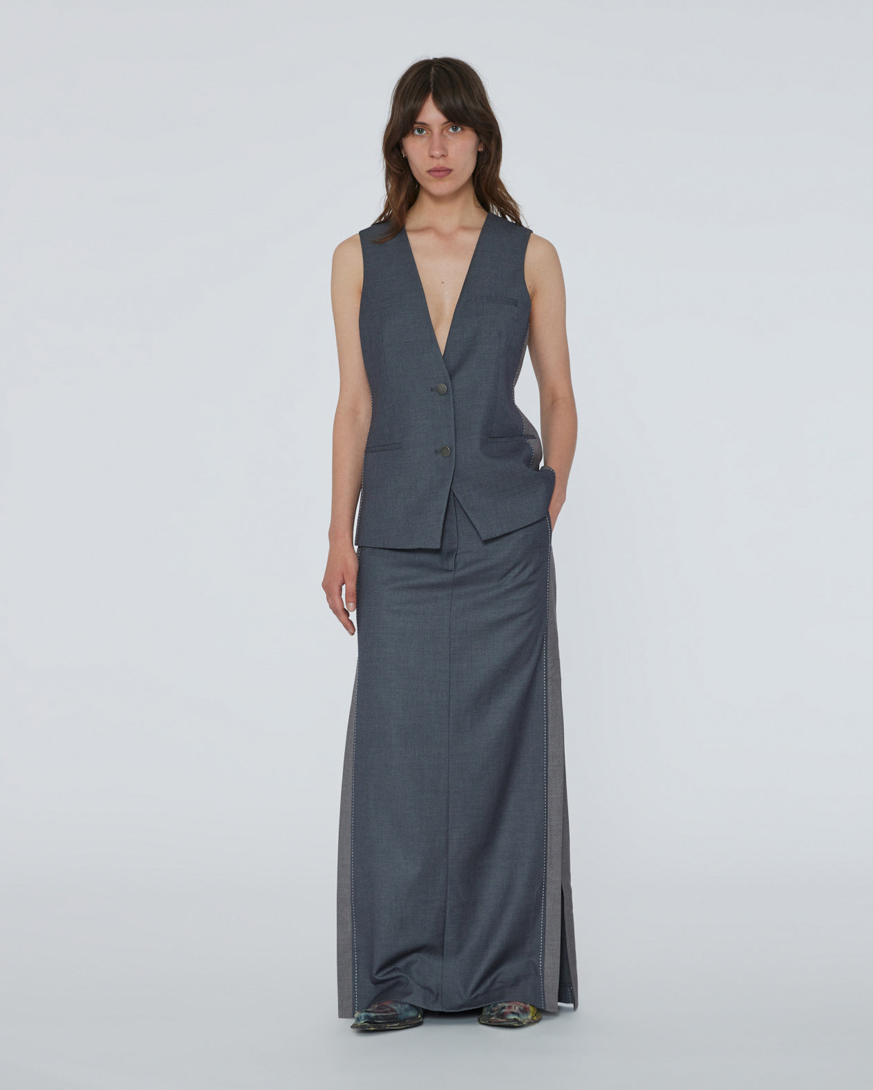 REMAIN Birger Christensen - Two Color Maxi Skirt