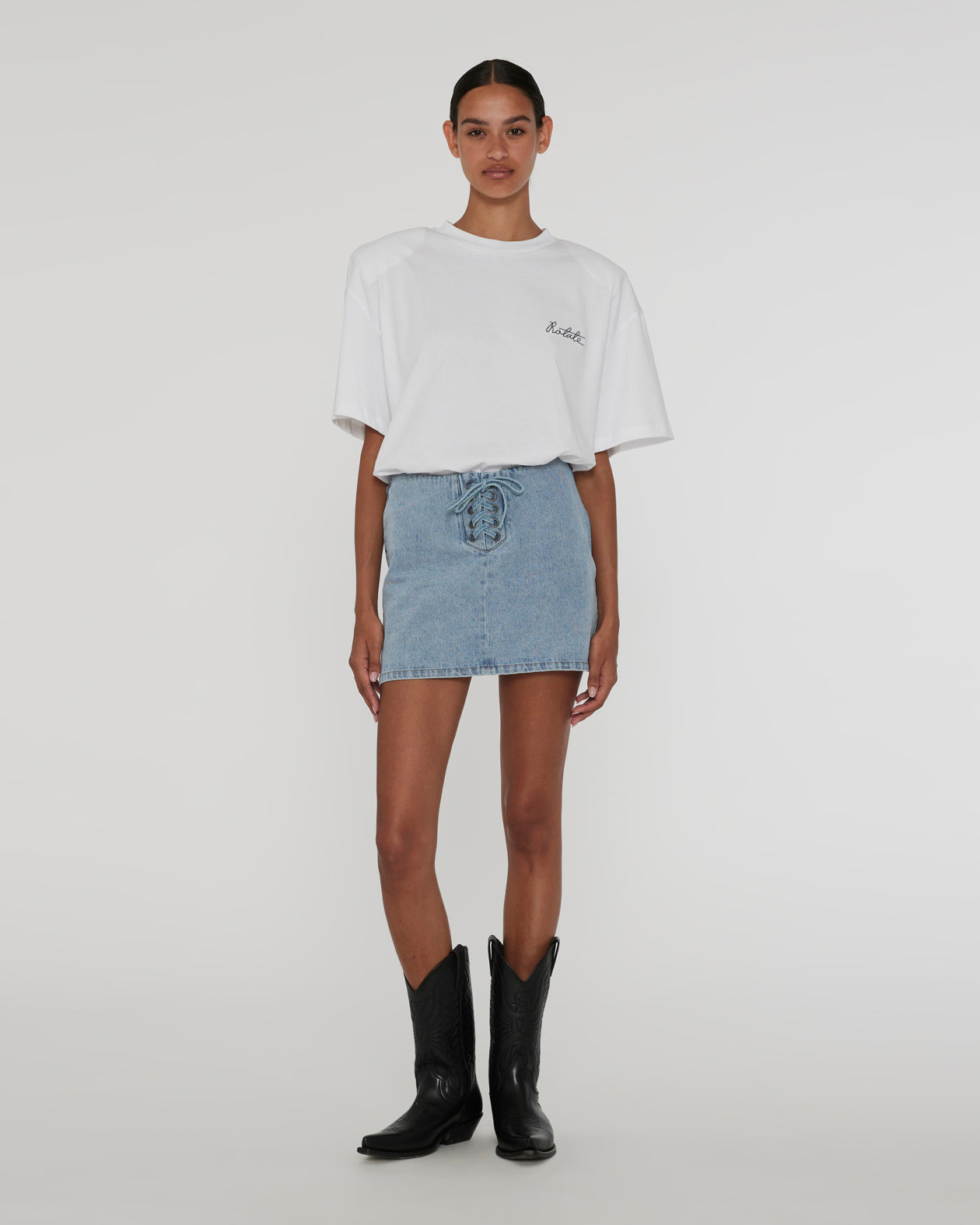 スカート ROTATE BIRGER CHRISTENSEN 'Nela' skirt Gray Rotate Birger Christensen Grey Denim Skirt for Women Online