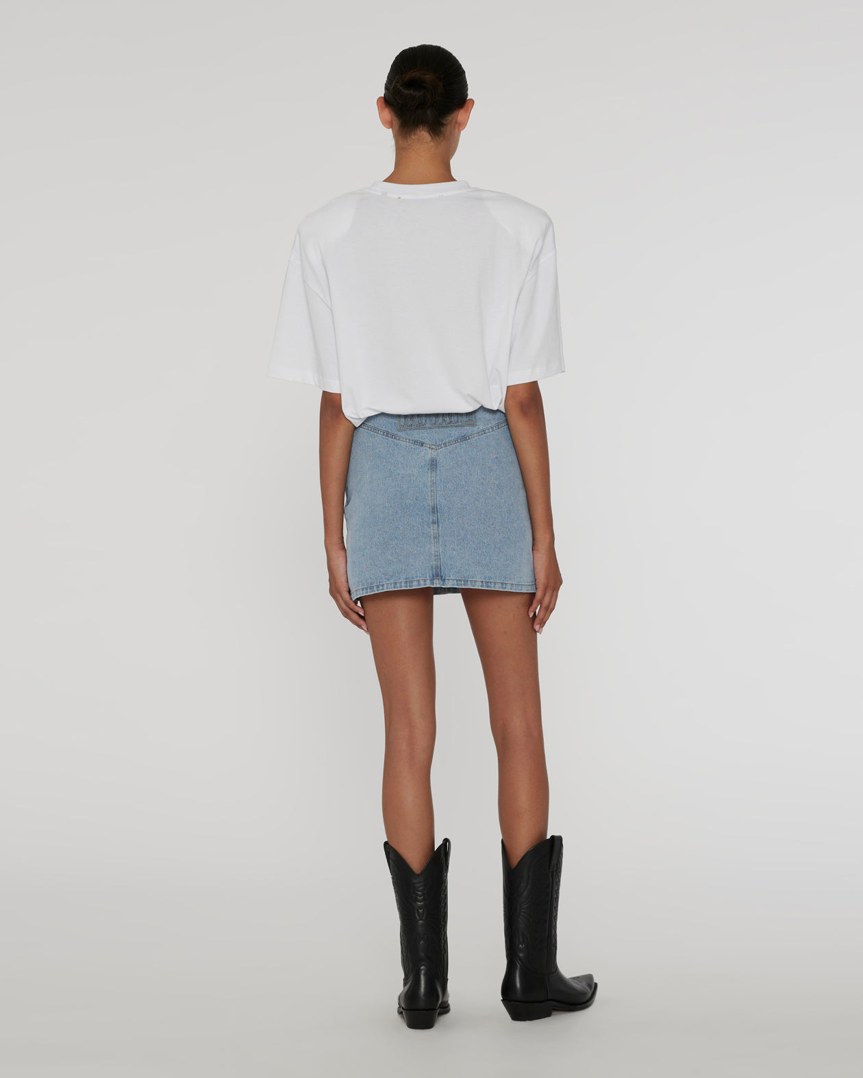 ROTATE Birger Christensen - Denim Laced Mini Skirt