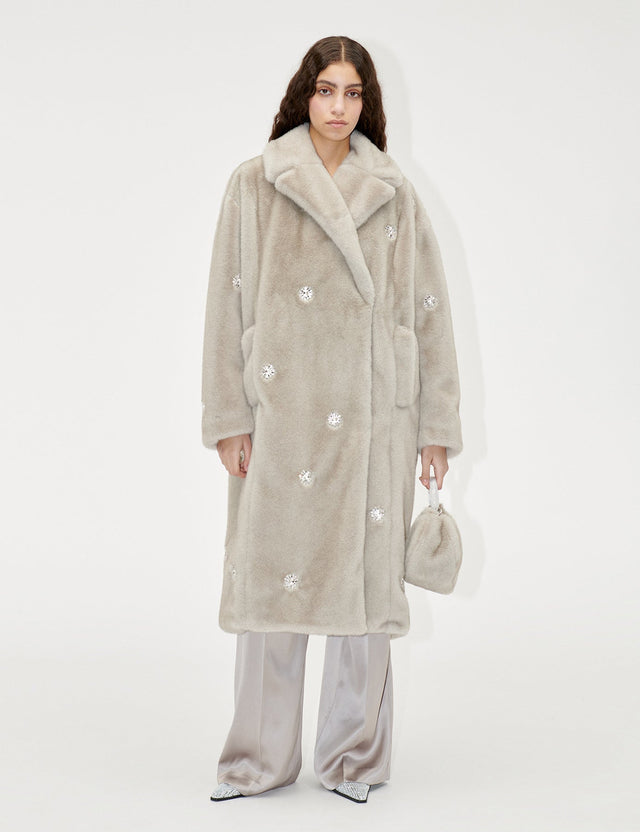 Stine Goya - Maxime Embellished Faux Fur Coat