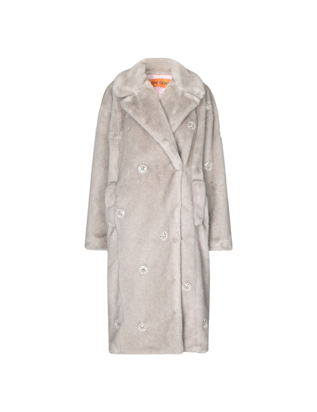 Stine Goya - Maxime Embellished Faux Fur Coat